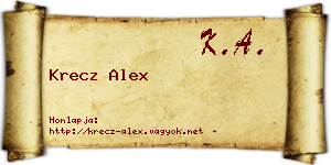 Krecz Alex névjegykártya