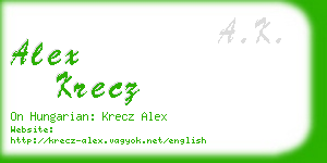 alex krecz business card